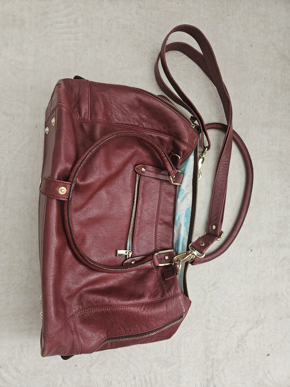 Poppy Barley Burgundy Leather Satchel Bag